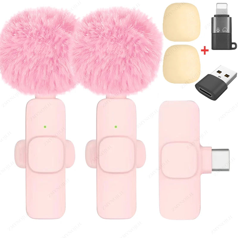 ZMYNOJLH Wireless Lavalier Microphone For iPhone And Android Plug And Play 10 Hours Battery 20m Range For Video Creators