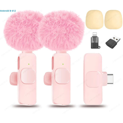 ZMYNOJLH Wireless Lavalier Microphone For iPhone And Android Plug And Play 10 Hours Battery 20m Range For Video Creators