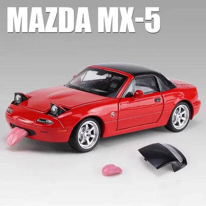 BeiDuDu 1to32 Mazda MX5 Diecast Alloy Car Model With Bright LED Sound Light For Kids Gift