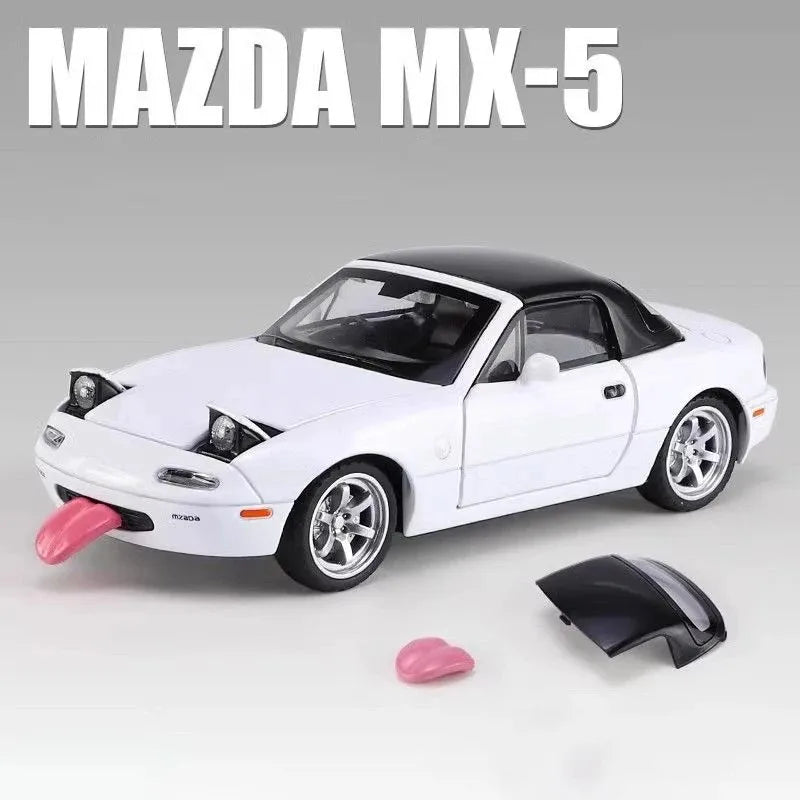 BeiDuDu 1to32 Mazda MX5 Diecast Alloy Car Model With Bright LED Sound Light For Kids Gift