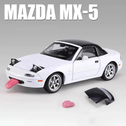 BeiDuDu 1to32 Mazda MX5 Diecast Alloy Car Model With Bright LED Sound Light For Kids Gift