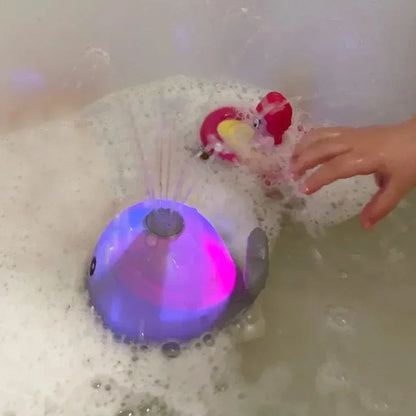 Macroupta Electric Whale Bath Toys With Water Spray LED Light Music For Kids 3 To 6 Years