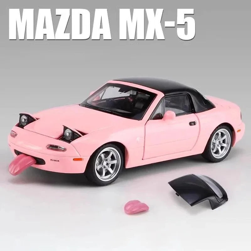BeiDuDu 1to32 Mazda MX5 Diecast Alloy Car Model With Bright LED Sound Light For Kids Gift