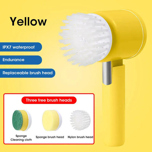 NOCCLILI Electric Spin Scrubber Cordless Cleaning Brush 5 Replaceable Heads USB Charge For Homeowners Bathroom Cleaning