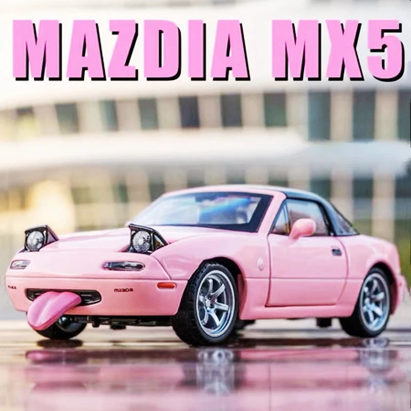BeiDuDu 1to32 Mazda MX5 Diecast Alloy Car Model With Bright LED Sound Light For Kids Gift