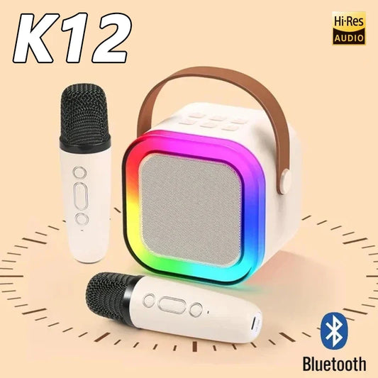Branches K12 Karaoke Machine With Dual Wireless Mics Portable 5.3 PA Bluetooth Speaker And RGB Lights For Kids At Home