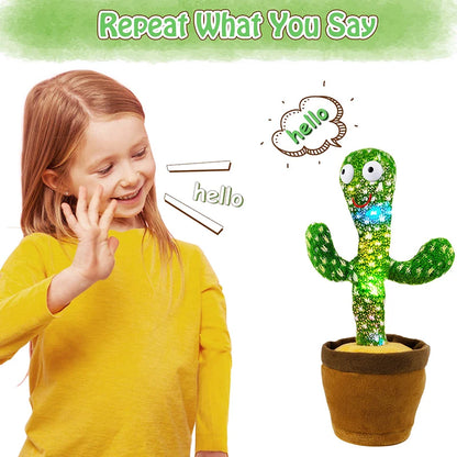 ASWJCN Dancing Cactus Talking Plush Speaker Toy 120 Songs USB Battery Powered For Kids Gift