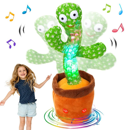 ASWJCN Dancing Cactus Talking Plush Speaker Toy 120 Songs USB Battery Powered For Kids Gift