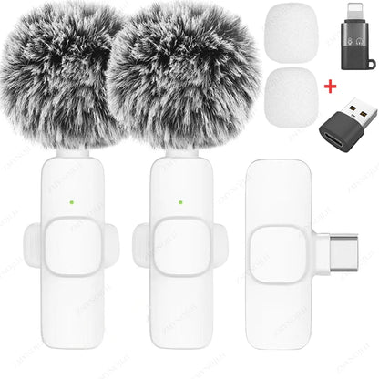 ZMYNOJLH Wireless Lavalier Microphone For iPhone And Android Plug And Play 10 Hours Battery 20m Range For Video Creators