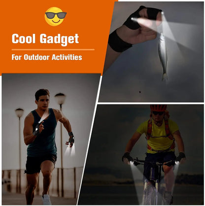 Choice LED Half Finger Glove Durable Unisex Outdoor Waterproof Night Fishing Flashlight Gloves