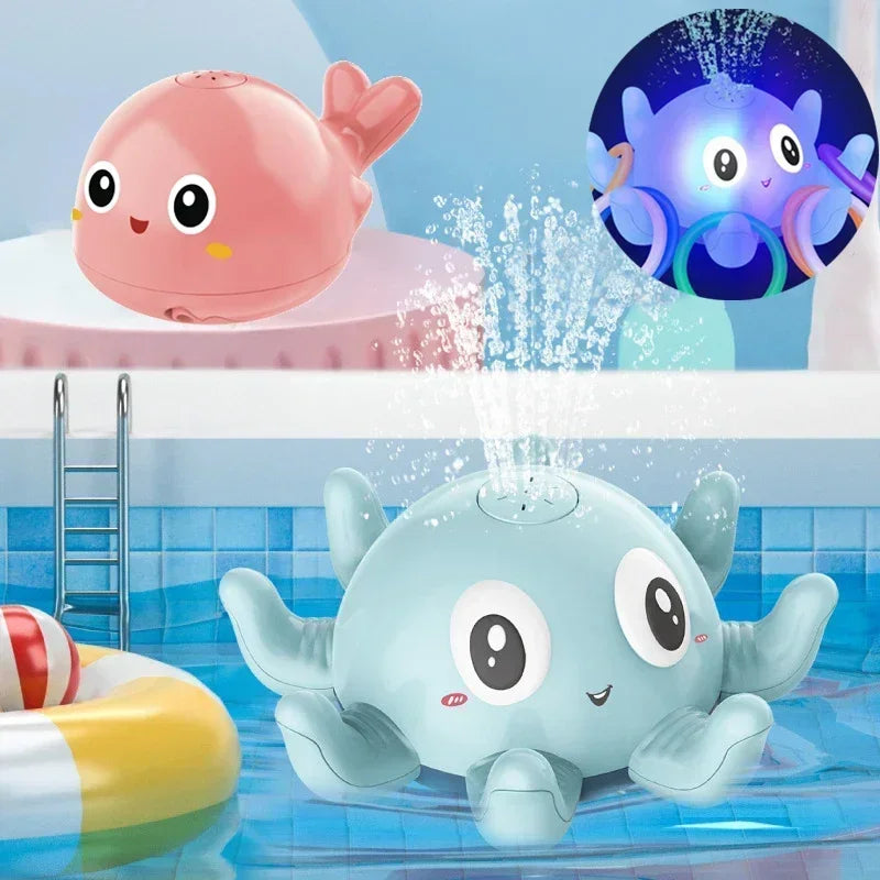 Macroupta Electric Whale Bath Toys With Water Spray LED Light Music For Kids 3 To 6 Years