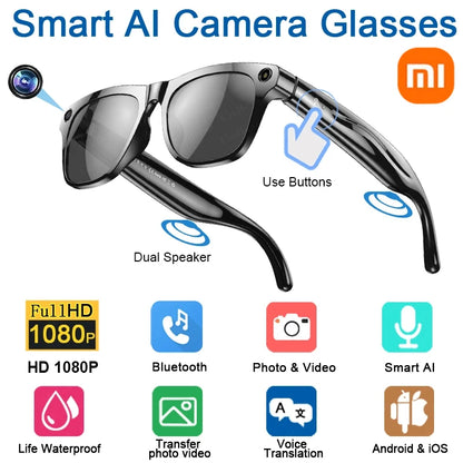 MIJIA Xiaomi 4K AI Smart Glasses With 100MP Camera Bluetooth Calls 260mAh Battery Voice Assistant For Men