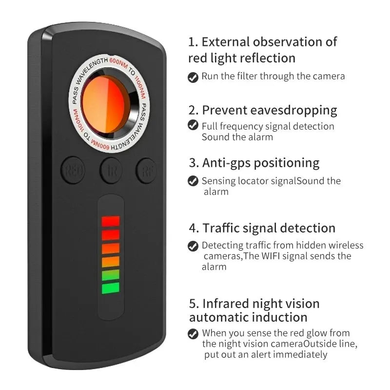 Choice Hidden Camera Detector Pro For Investigators Infrared Wireless Signal Scan GPS WiFi 4G Anti Spy