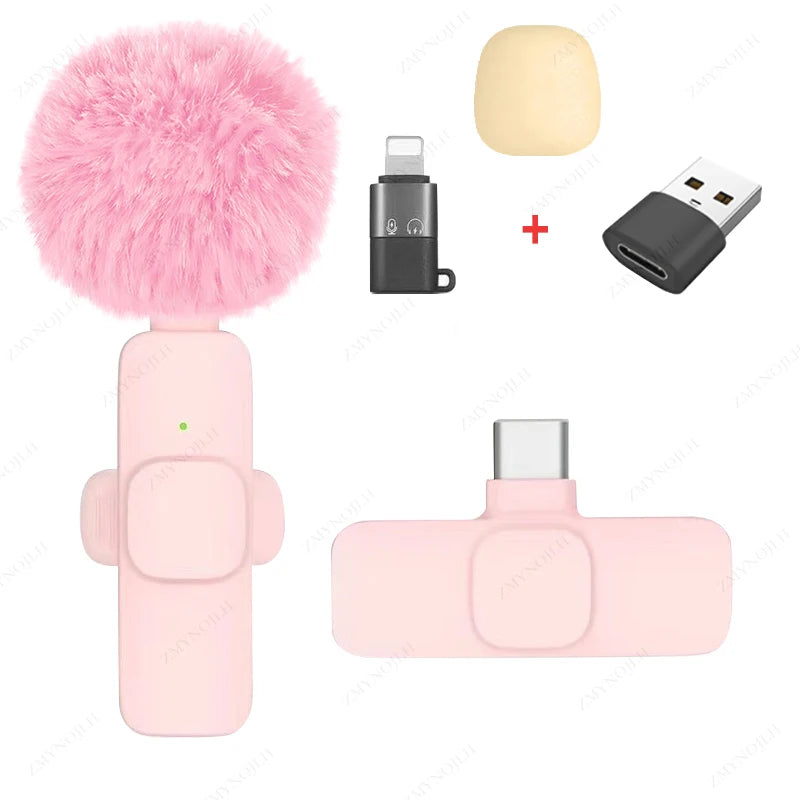 ZMYNOJLH Wireless Lavalier Microphone For iPhone And Android Plug And Play 10 Hours Battery 20m Range For Video Creators