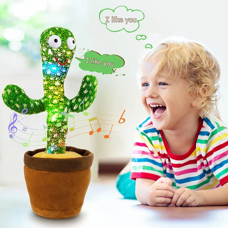 ASWJCN Dancing Cactus Talking Plush Speaker Toy 120 Songs USB Battery Powered For Kids Gift