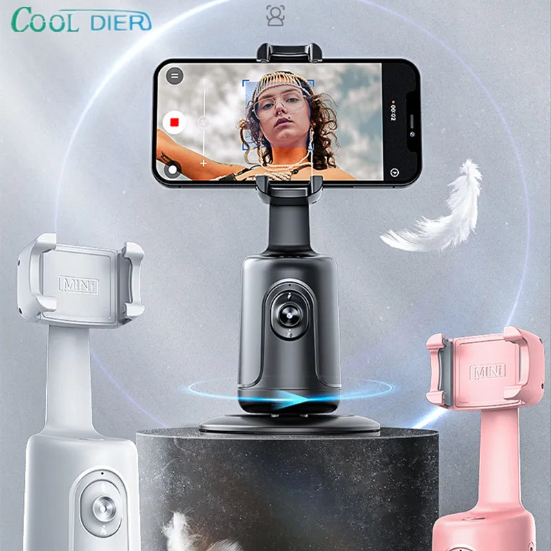 Cool Dier P01 360 Rotation Gimbal Stabilizer With AI Face Tracking For TikTok Live Streamers Smartphones
