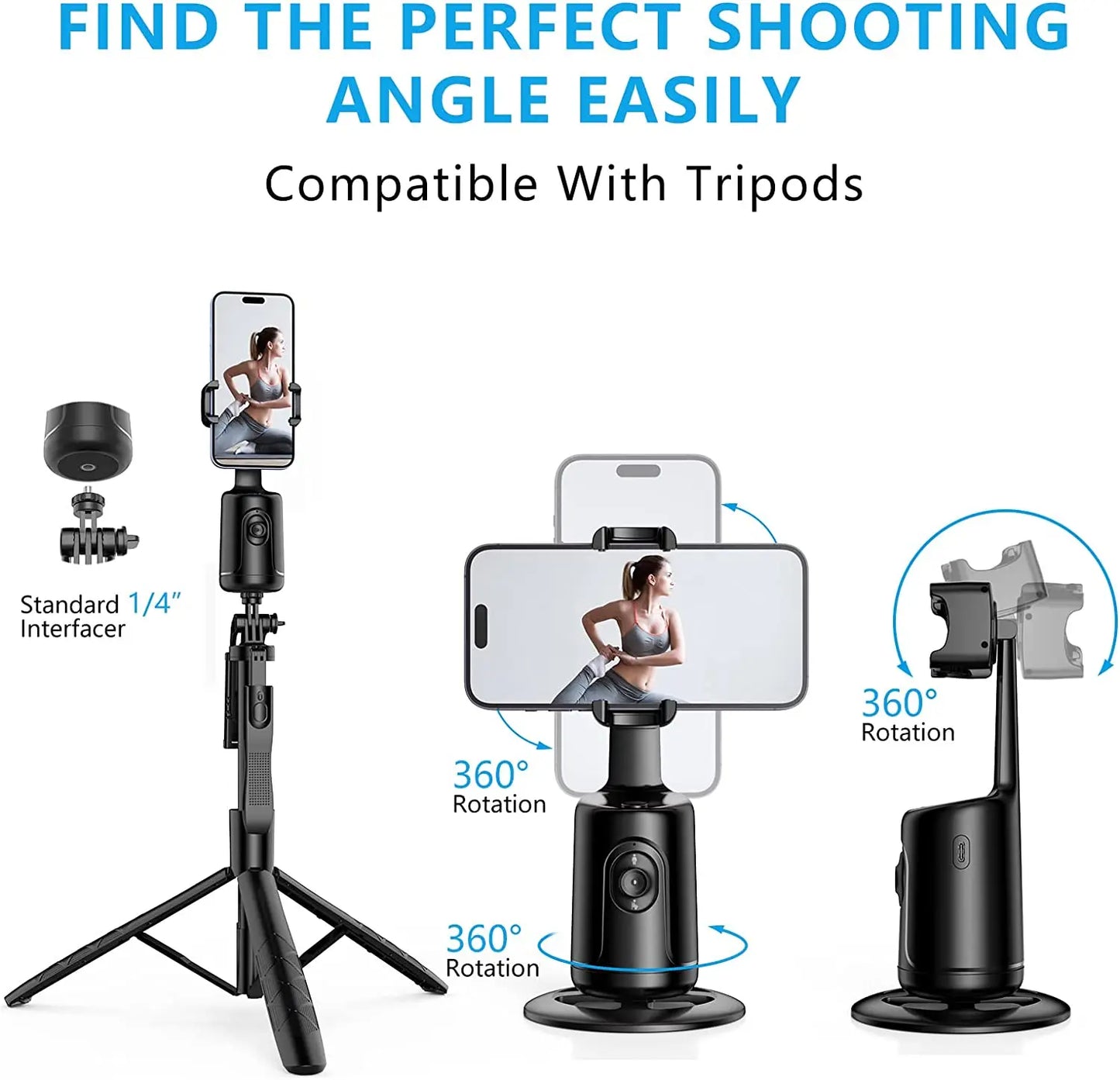 Auto Tracking Gimbal P01 AI Face Recognition 360 Rotation For Smartphone Creators