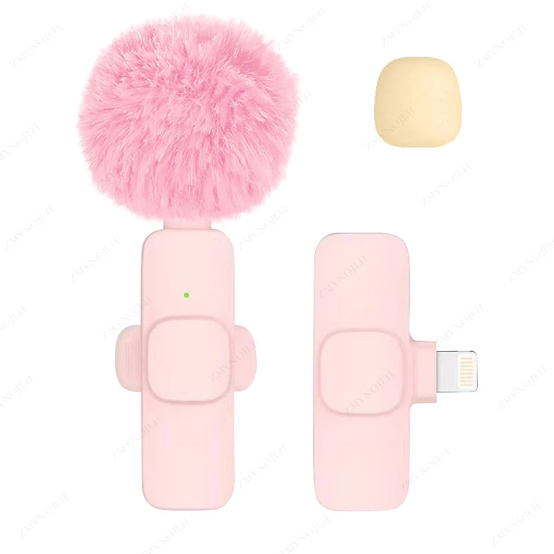 ZMYNOJLH Wireless Lavalier Microphone For iPhone And Android Plug And Play 10 Hours Battery 20m Range For Video Creators