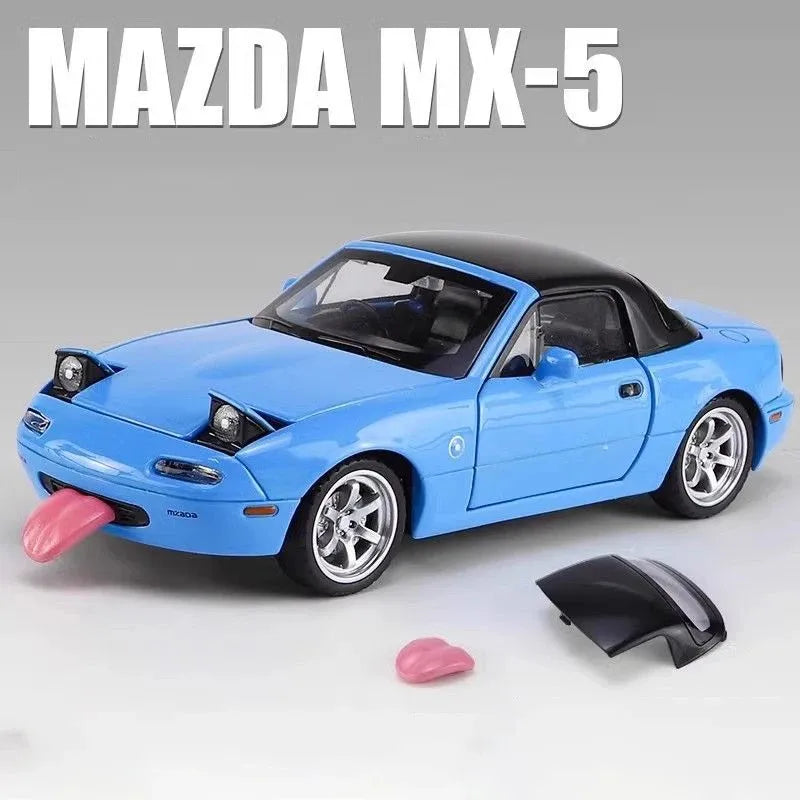 BeiDuDu 1to32 Mazda MX5 Diecast Alloy Car Model With Bright LED Sound Light For Kids Gift
