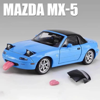 BeiDuDu 1to32 Mazda MX5 Diecast Alloy Car Model With Bright LED Sound Light For Kids Gift