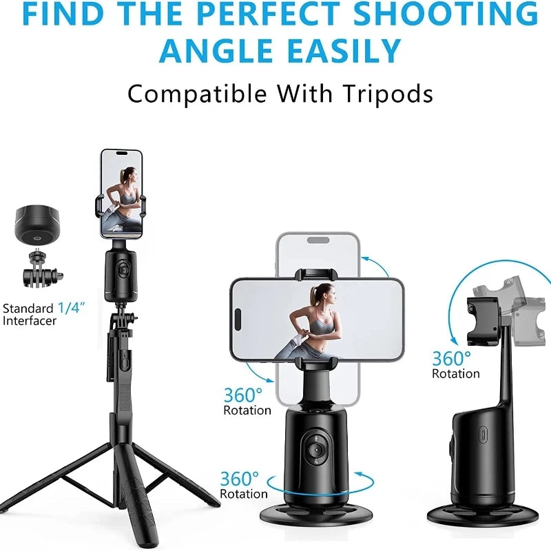 Cool Dier P01 360 Rotation Gimbal Stabilizer With AI Face Tracking For TikTok Live Streamers Smartphones