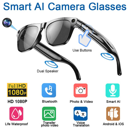 MIJIA Xiaomi 4K AI Smart Glasses With 100MP Camera Bluetooth Calls 260mAh Battery Voice Assistant For Men