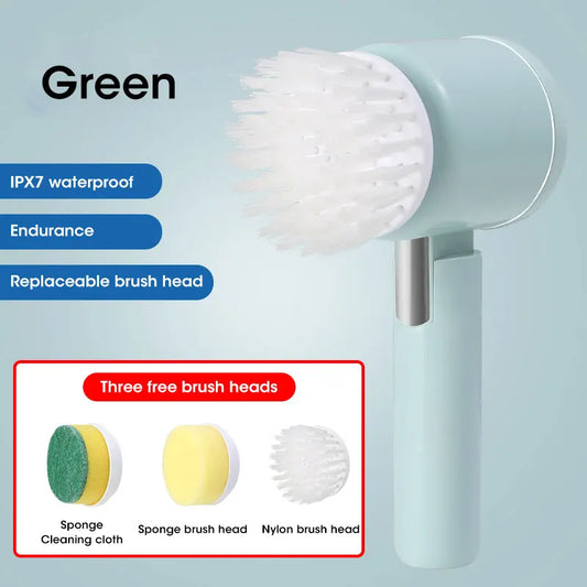 NOCCLILI Electric Spin Scrubber Cordless Cleaning Brush 5 Replaceable Heads USB Charge For Homeowners Bathroom Cleaning
