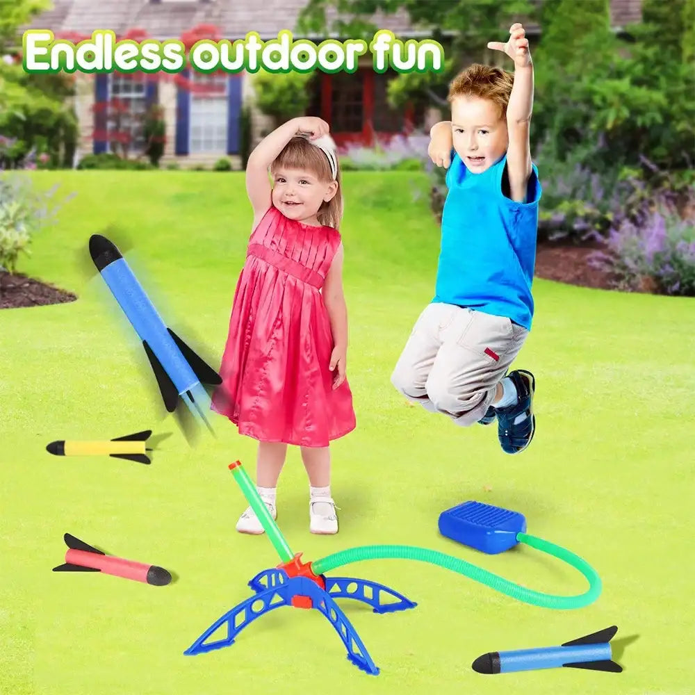 Rocket Foot Pump for Kids Portable Outdoor Air Powered Rocket Launcher Game by NOVELTYRC