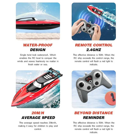 Cross Border Remote Control Boat 2.4G High Speed Electric Toy With Lithium Battery For Kids Ages 6 To 12