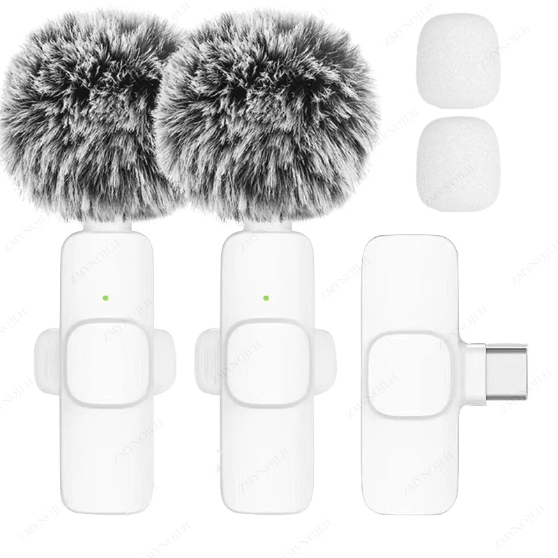 ZMYNOJLH Wireless Lavalier Microphone For iPhone And Android Plug And Play 10 Hours Battery 20m Range For Video Creators