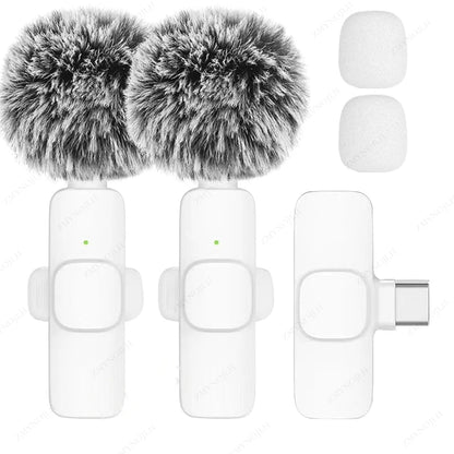 ZMYNOJLH Wireless Lavalier Microphone For iPhone And Android Plug And Play 10 Hours Battery 20m Range For Video Creators