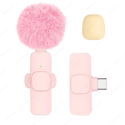 ZMYNOJLH Wireless Lavalier Microphone For iPhone And Android Plug And Play 10 Hours Battery 20m Range For Video Creators