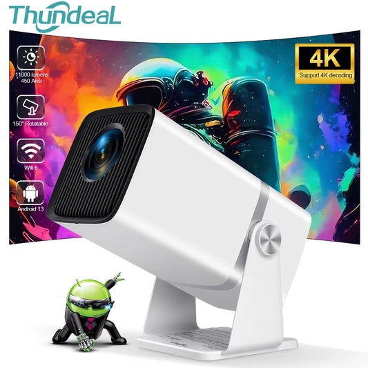 ThundeaL 4K Android WiFi Projector TD80W Home Theater 3D Portable Beam For Family Movie Nights And Meetings